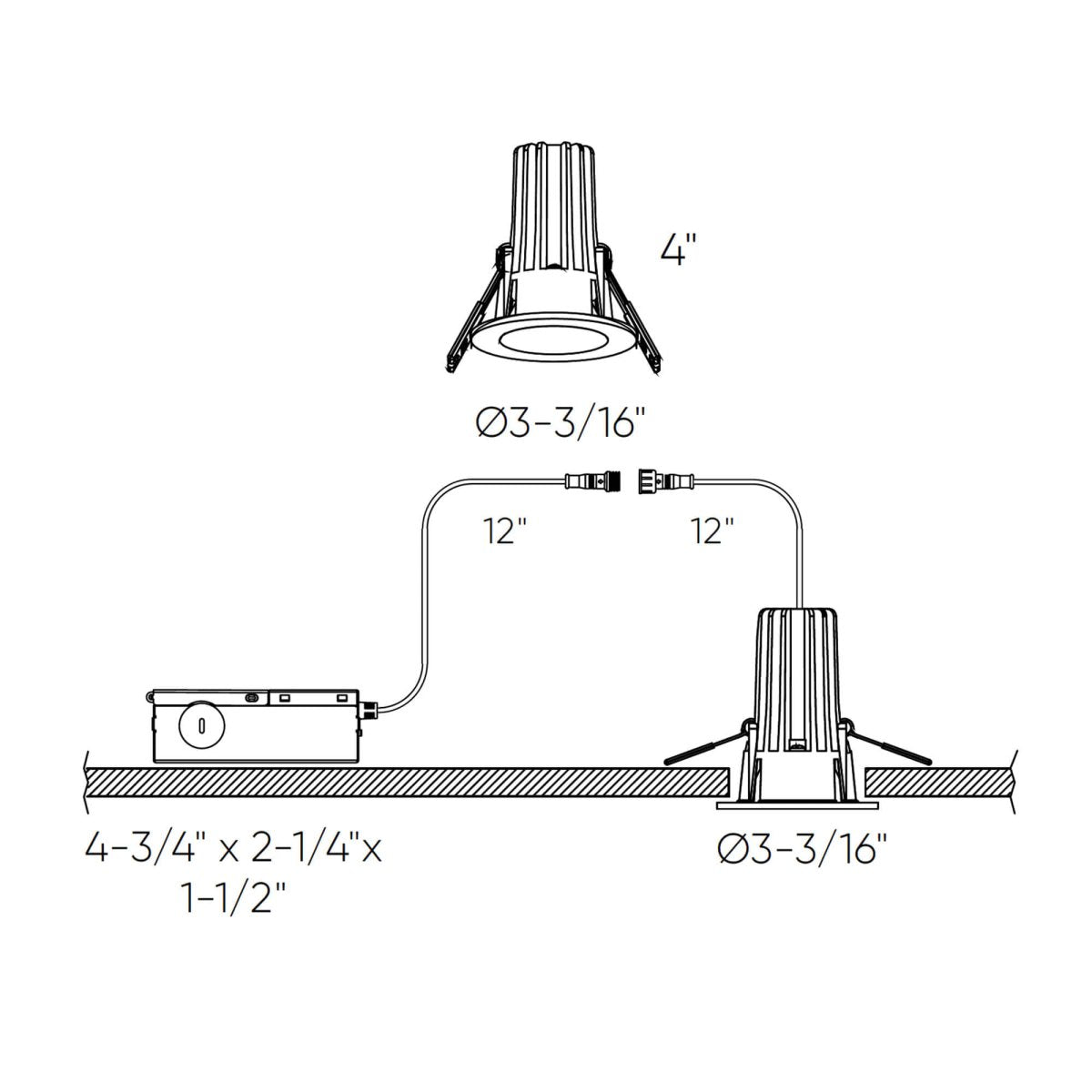 Encastré en retrait 2" RGR