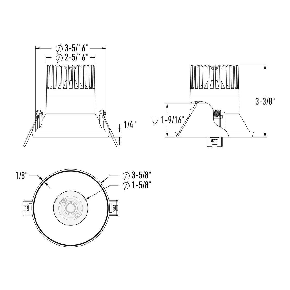 Encastré Nest Noir, 3 5/8" – vue 2