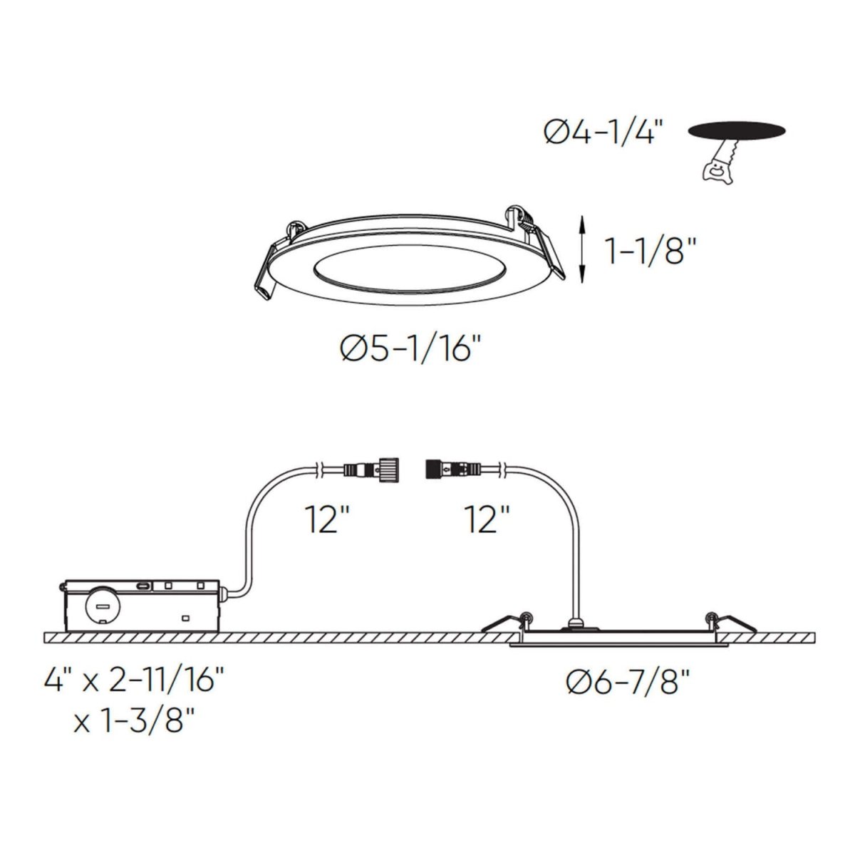 Encastré panneau DEL 4" homologué coupe-feu Excel - by dals | Luminaires & cie