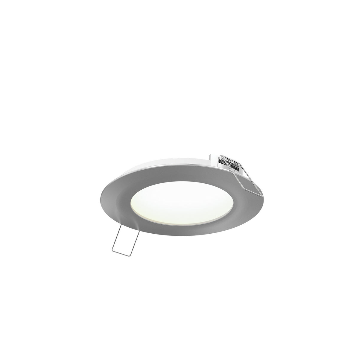 Encastré panneau DEL 4" rond Excel Nickel satiné, 4 3/4" – dals