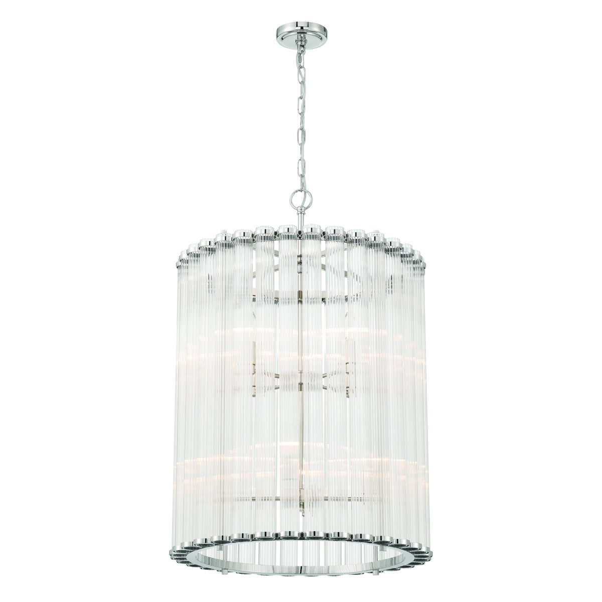 Lustre Glasbury Nickel poli – vue 2