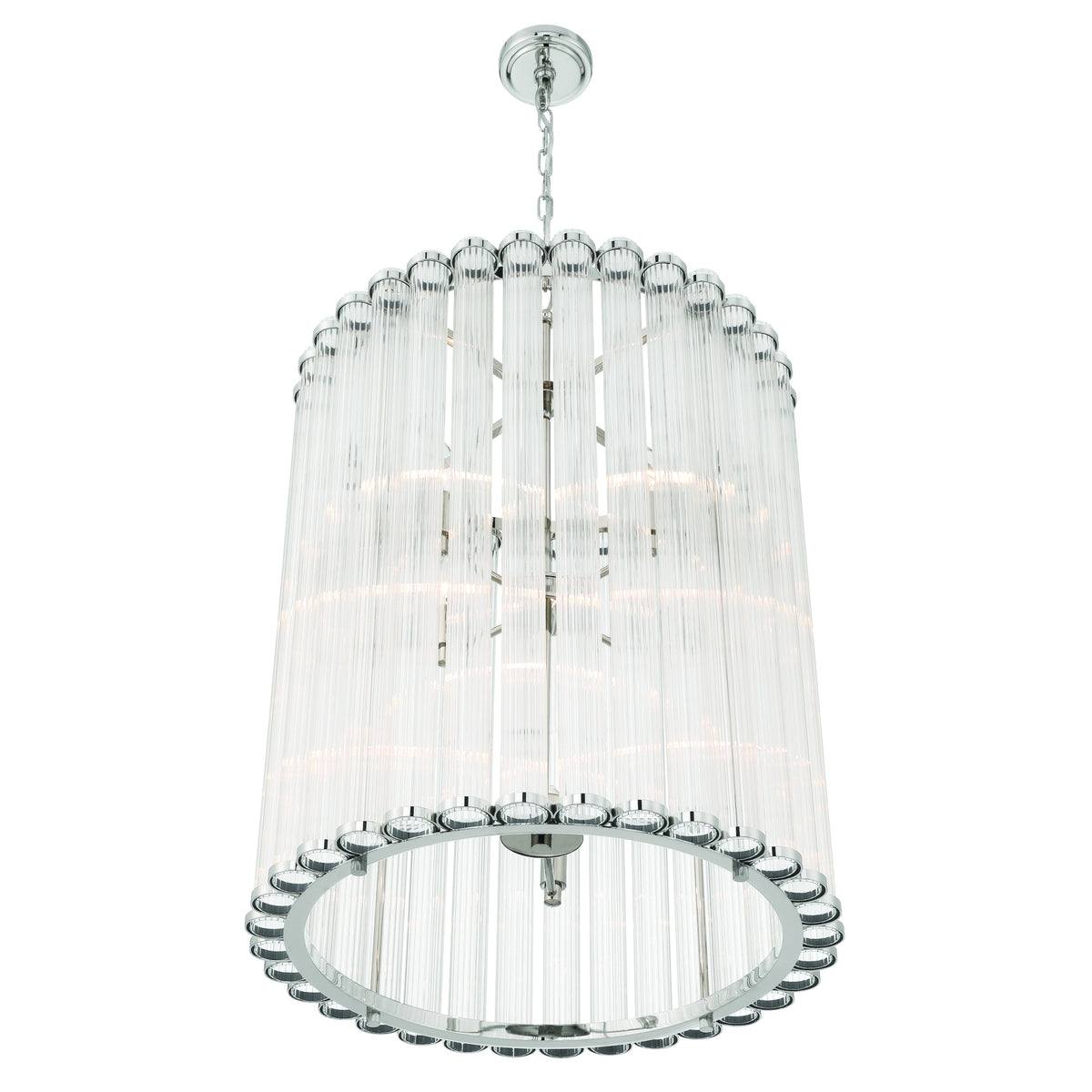Lustre Glasbury Nickel poli – vue 3