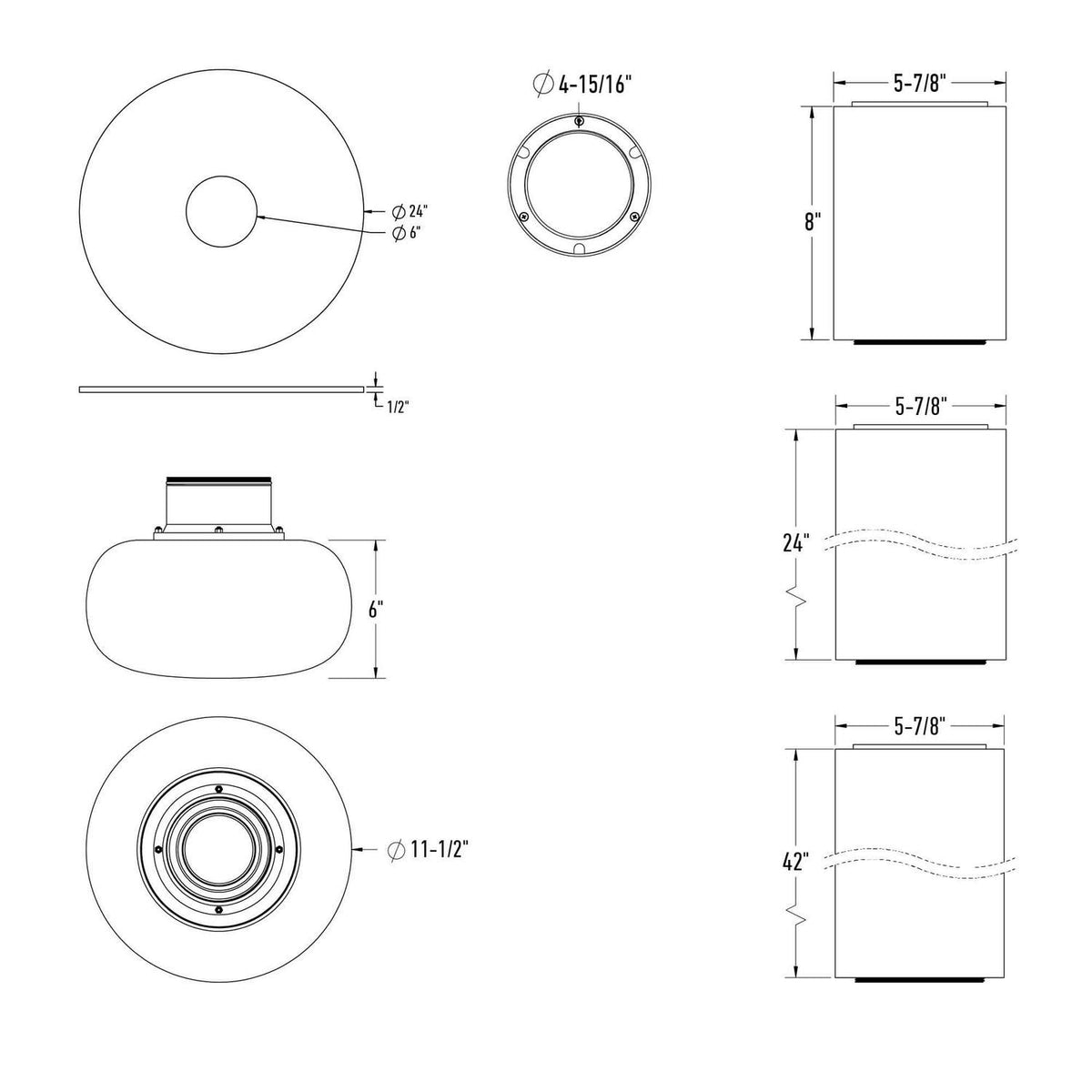Globe en verre Pillar – vue 2