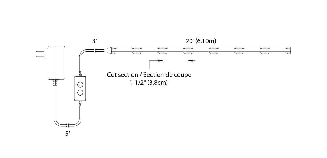 Kit de ruban lumineux CCT COB-tape