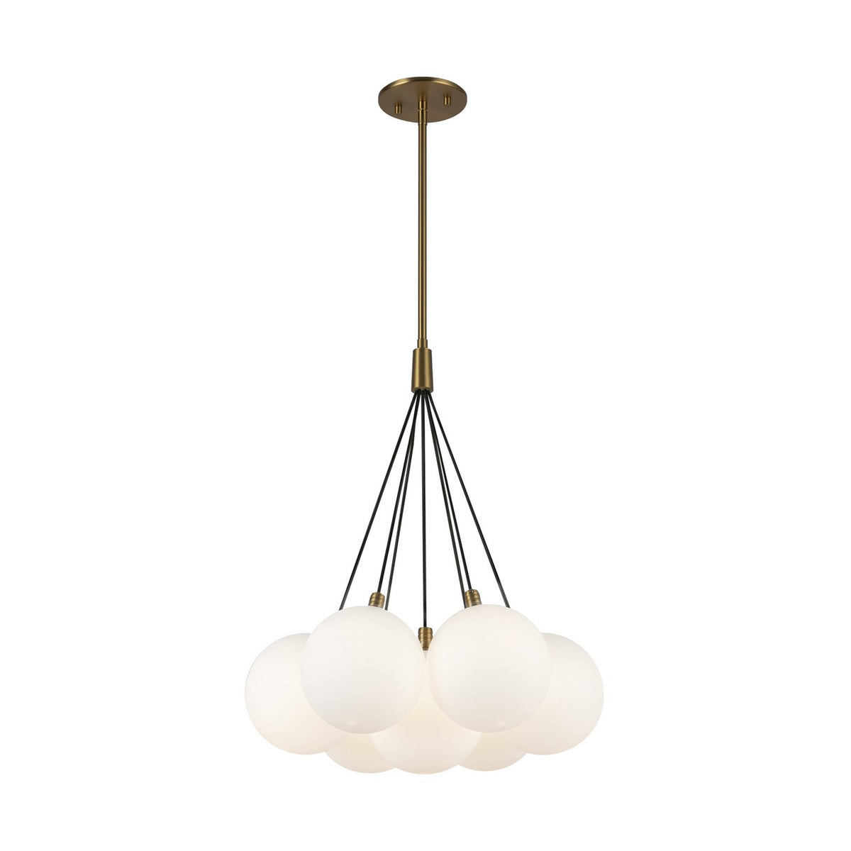 Lustre Bolla Or brossé, Verre opale mat, 16 1/2" – vue 2