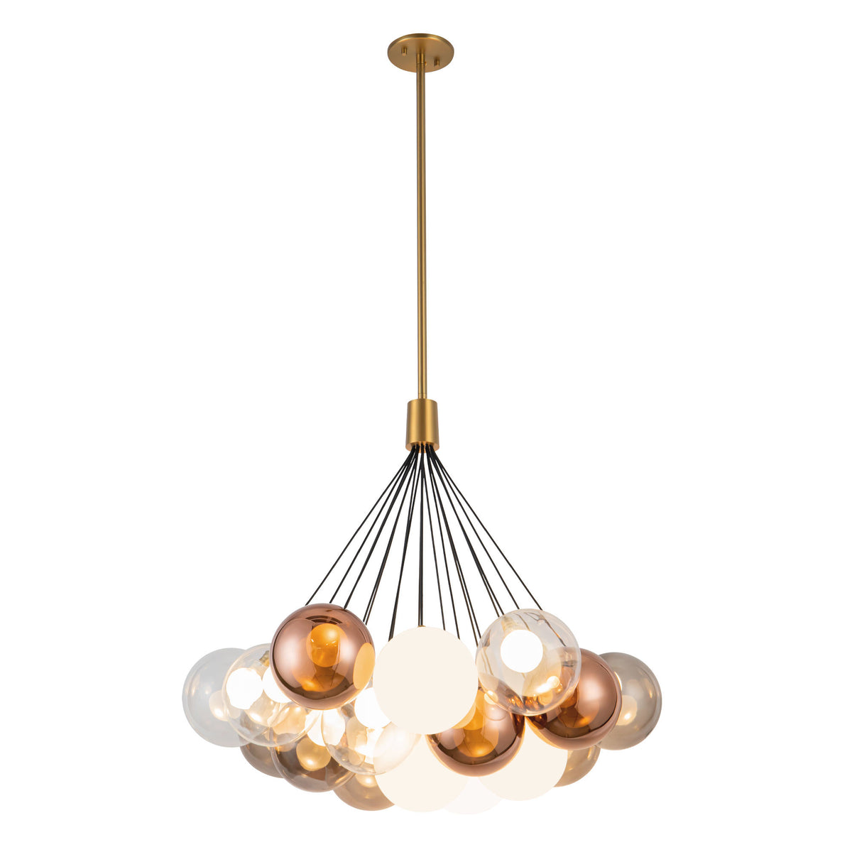 Lustre Bolla Or brossé, Verre mélangé, 28" – vue 2