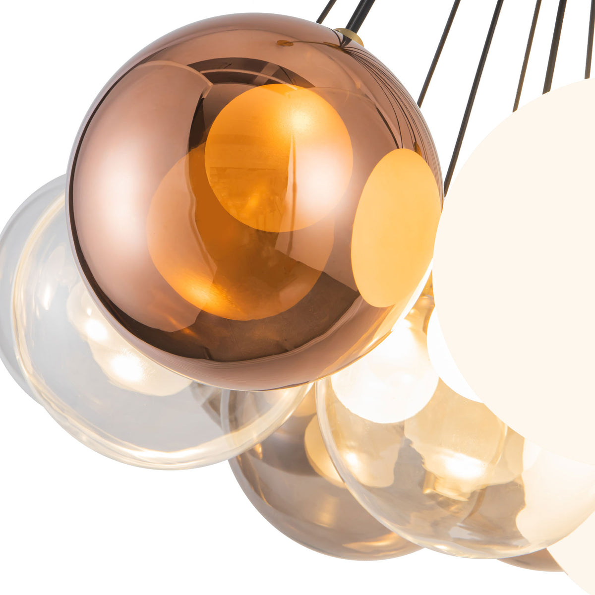 Lustre Bolla Or brossé, Verre mélangé, 28" – vue 4