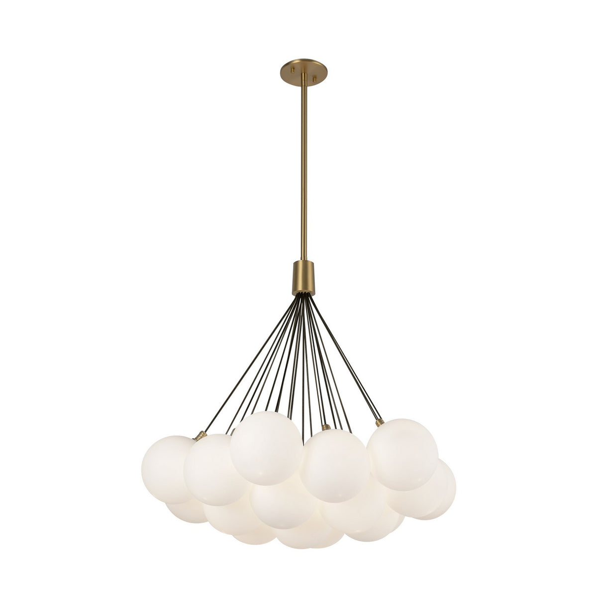 Lustre Bolla Or brossé, Verre opale mat, 28" – vue 2