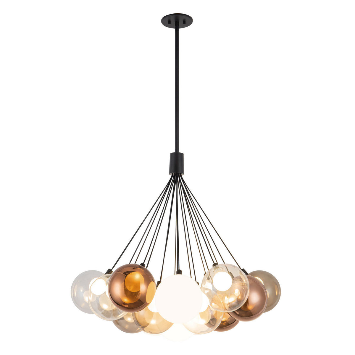 Lustre Bolla Noir, Verre mélangé, 28" – Kuzco Lighting
