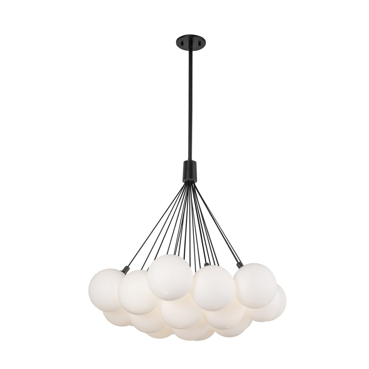 Lustre Bolla Noir, Verre opale mat, 28" – vue 2
