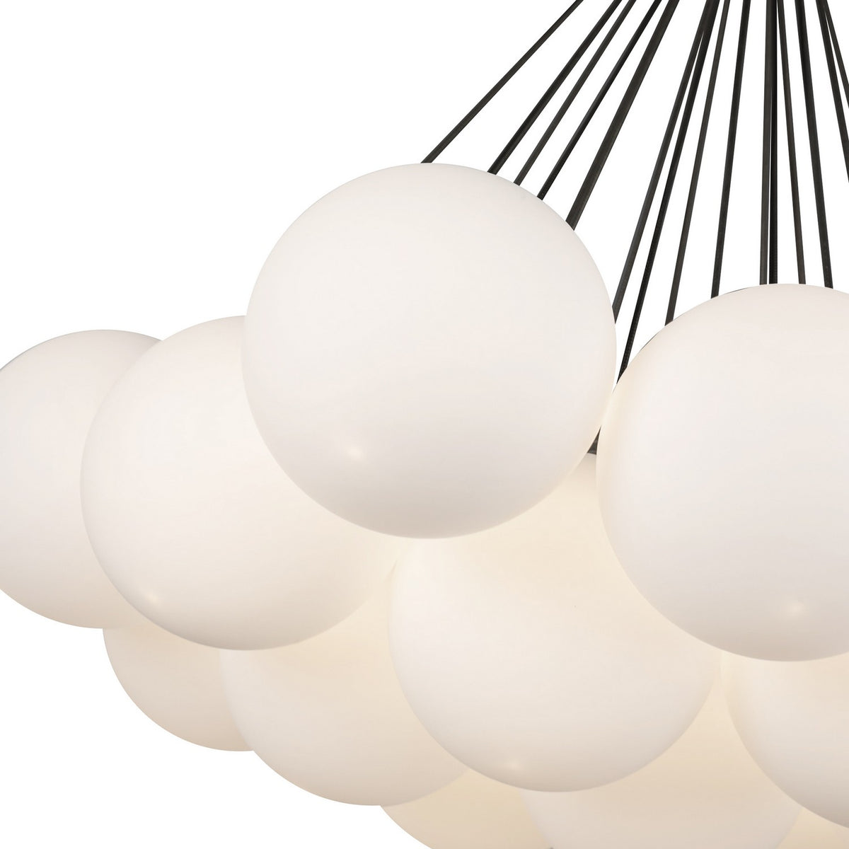 Lustre Bolla Noir, Verre opale mat, 28" – vue 3