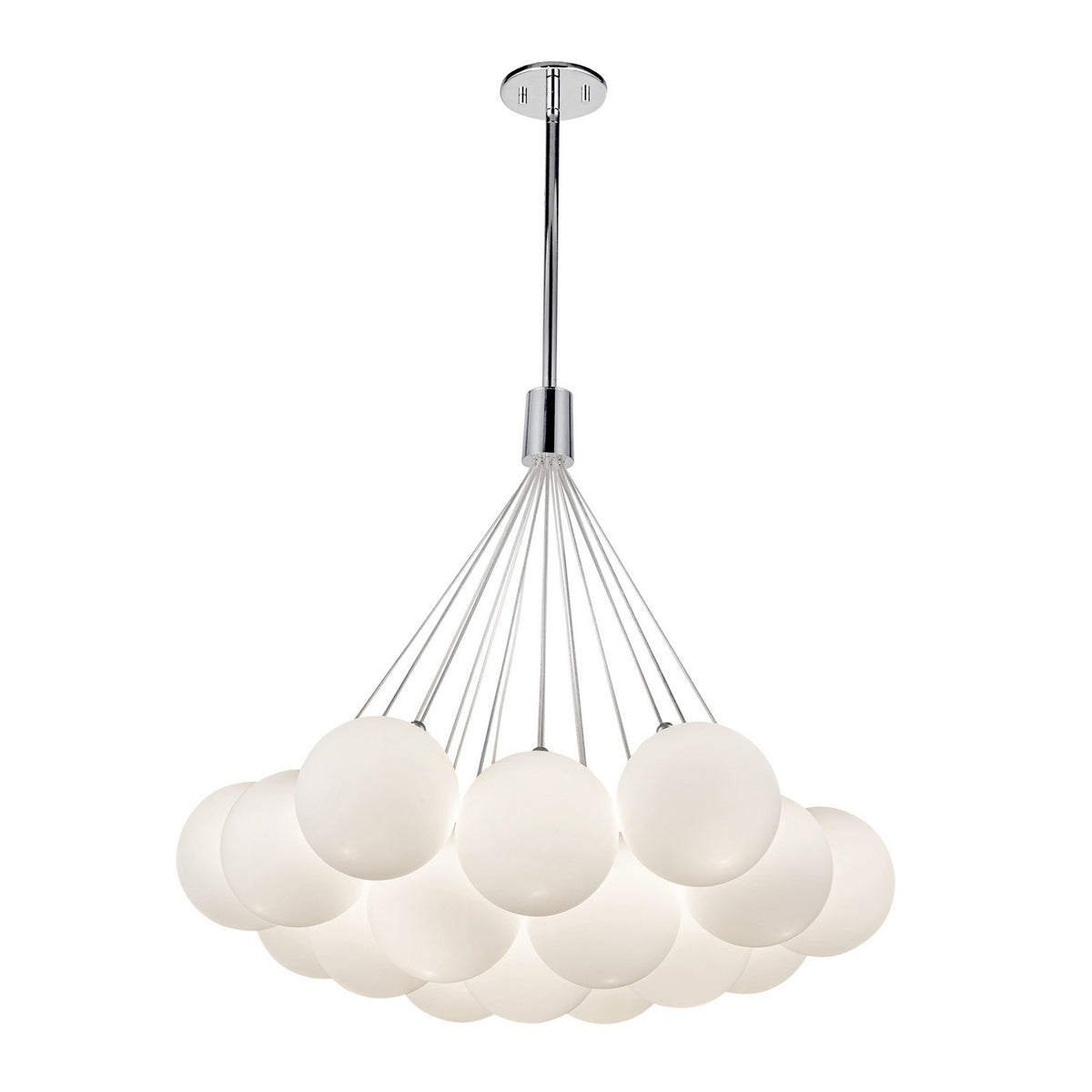 Lustre Bolla Verre opale, Verre transparent à l'extérieur, opale à l'intérieur, 28" – vue 3