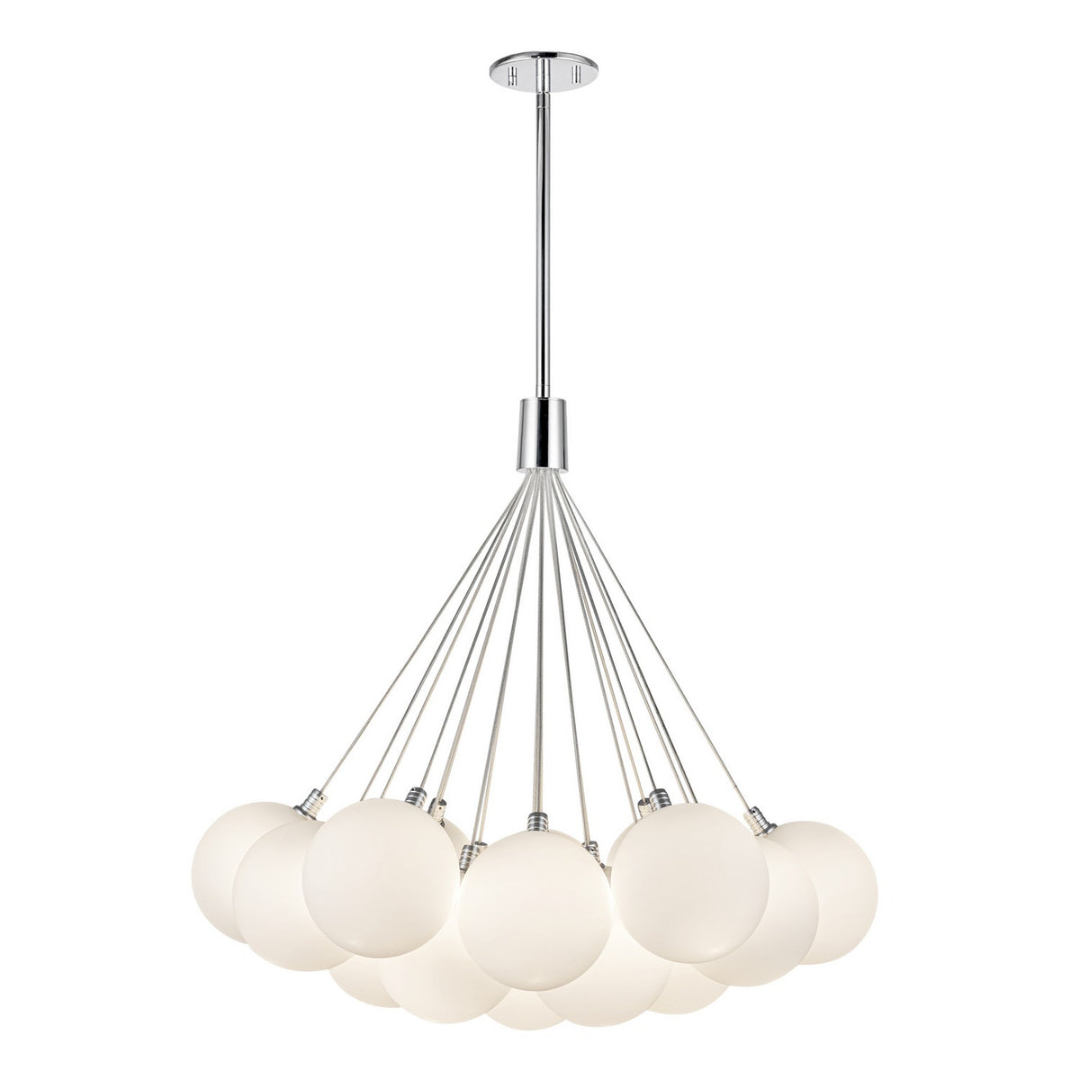 Lustre Bolla Verre opale, Verre transparent à l'extérieur, opale à l'intérieur, 28" – Kuzco Lighting
