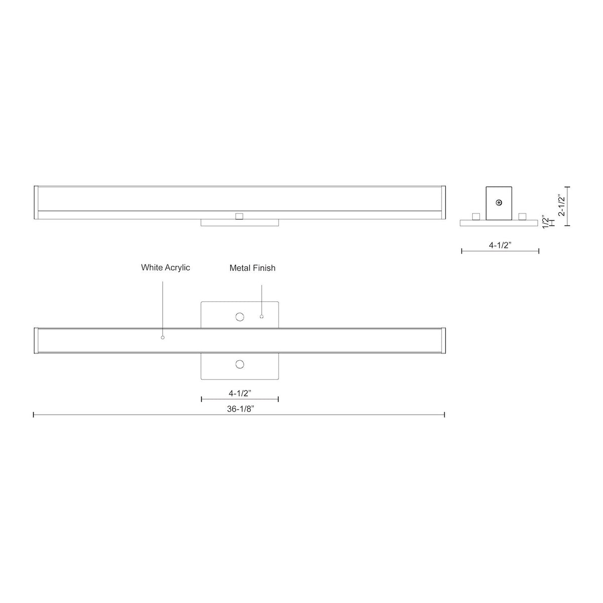 Barre d'éclairage de salle de bain Jane-Slim 36 1/8" – vue 3