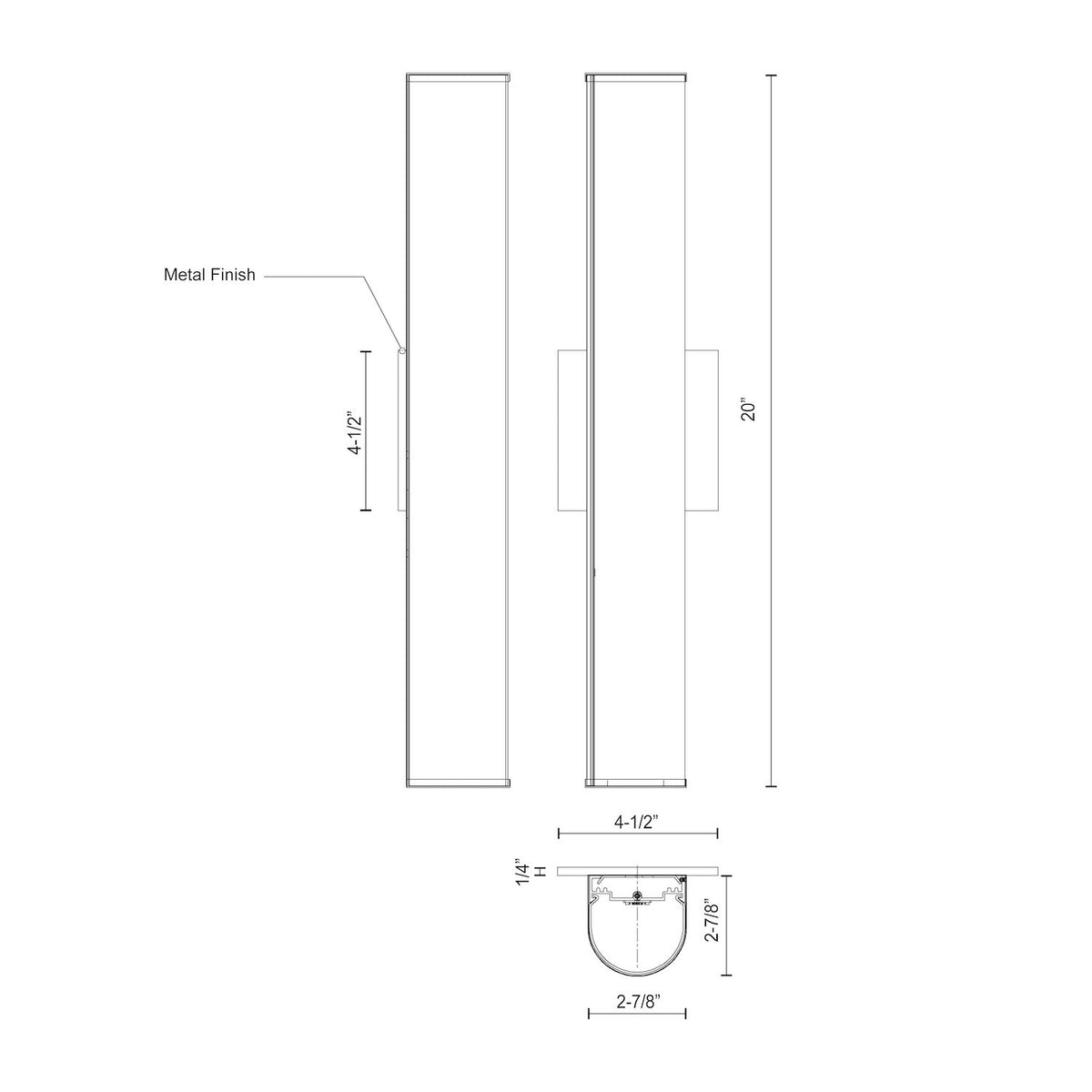 Barre d'éclairage de salle de bain Longitude Or brossé, 20" – vue 2