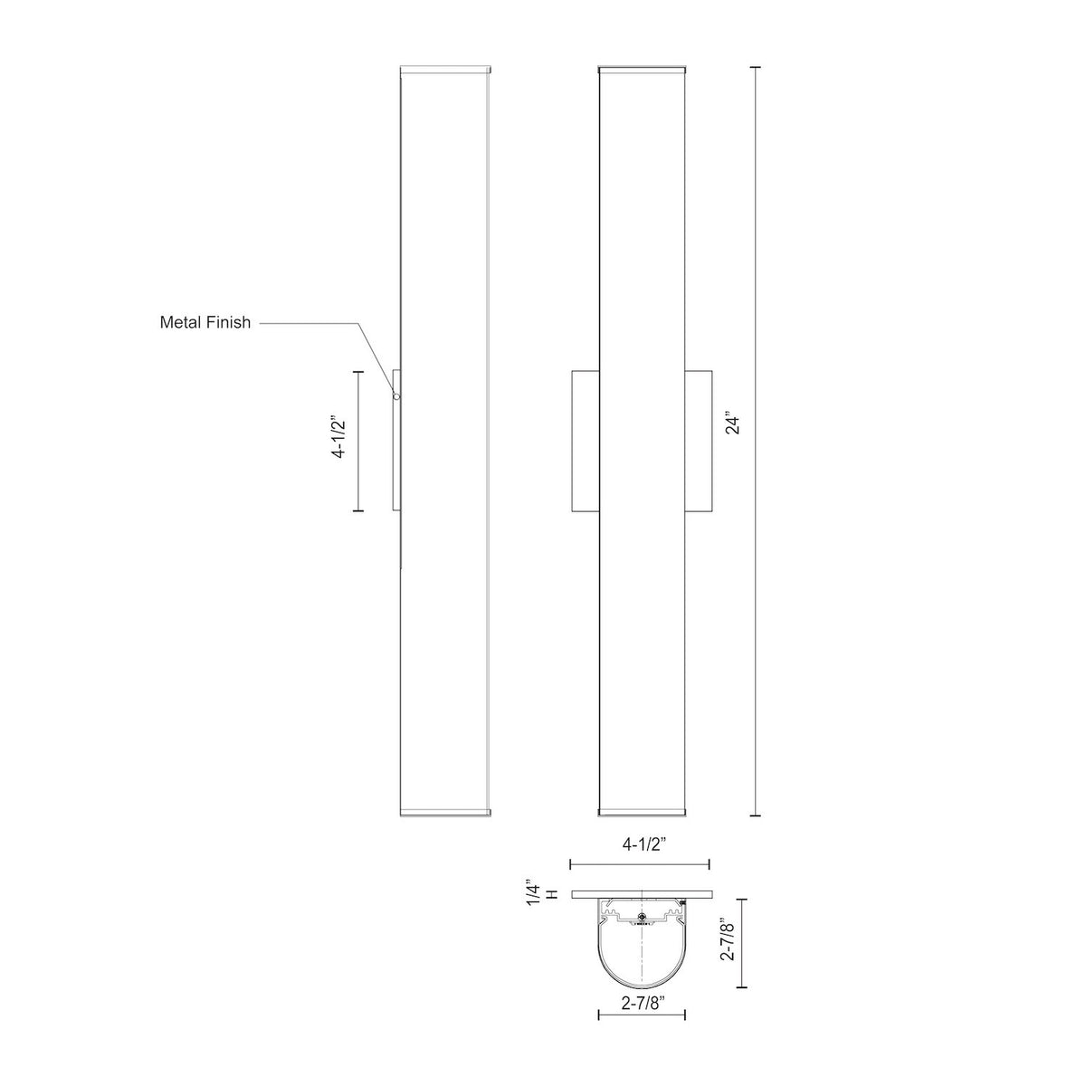 Barre d'éclairage de salle de bain Longitude Or brossé, 24" – vue 2