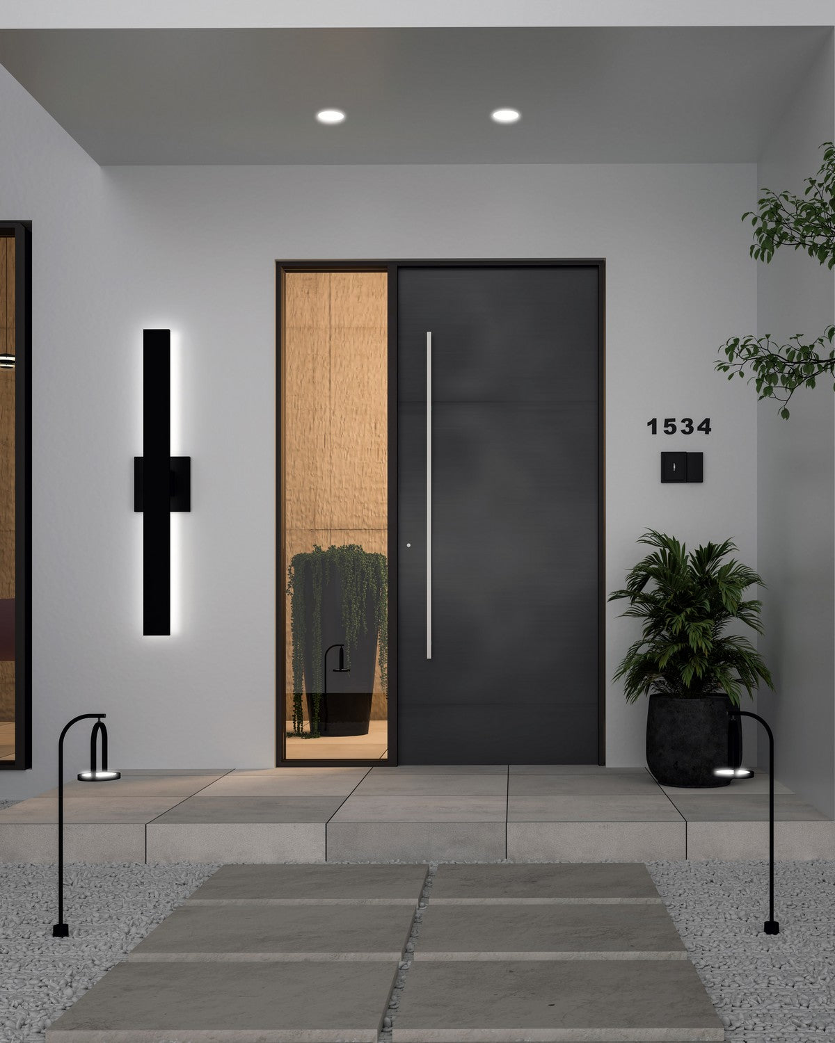 Applique extérieure Vesta Noir, 28" – vue 2