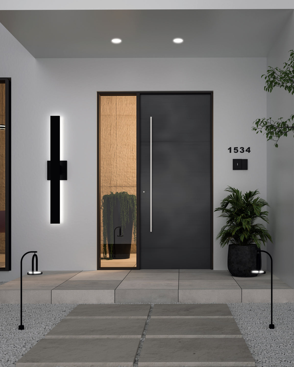 Applique extérieure Vesta Noir, 28" – vue 3