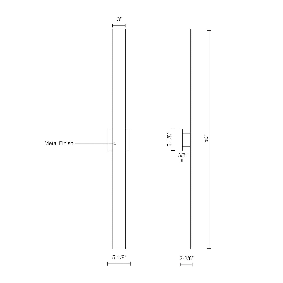 Applique extérieure Vesta Nickel brossé, 50" – vue 2