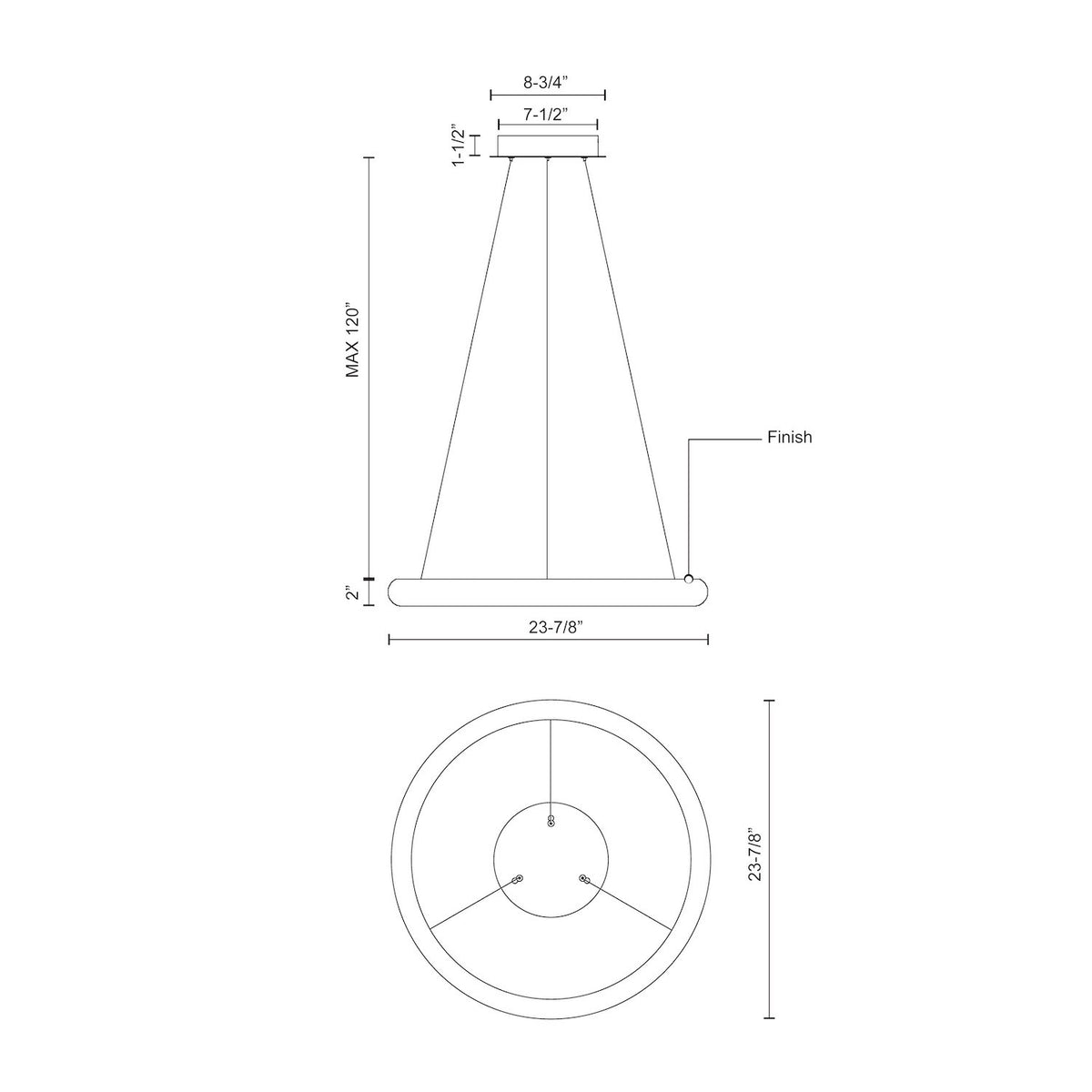 Suspension Cumulus Minor 24 1/8" – vue 2