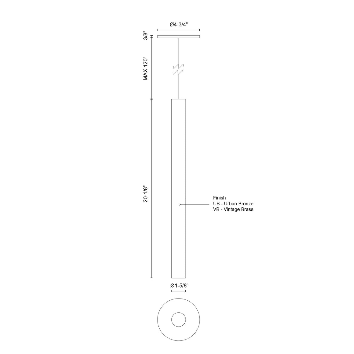 Mini-suspension Mason Bronze urbain, Chicane aluminium – vue 5