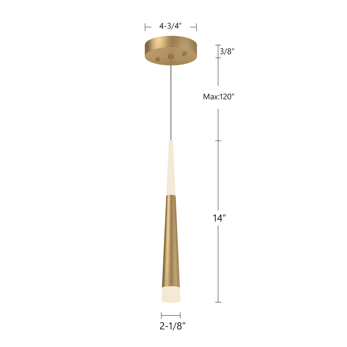 Mini-suspension Ultra Or brossé – vue 4