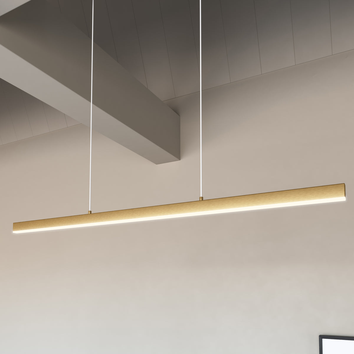 Suspension linéaire Vega Or brossé, 45", 3000K – vue 2