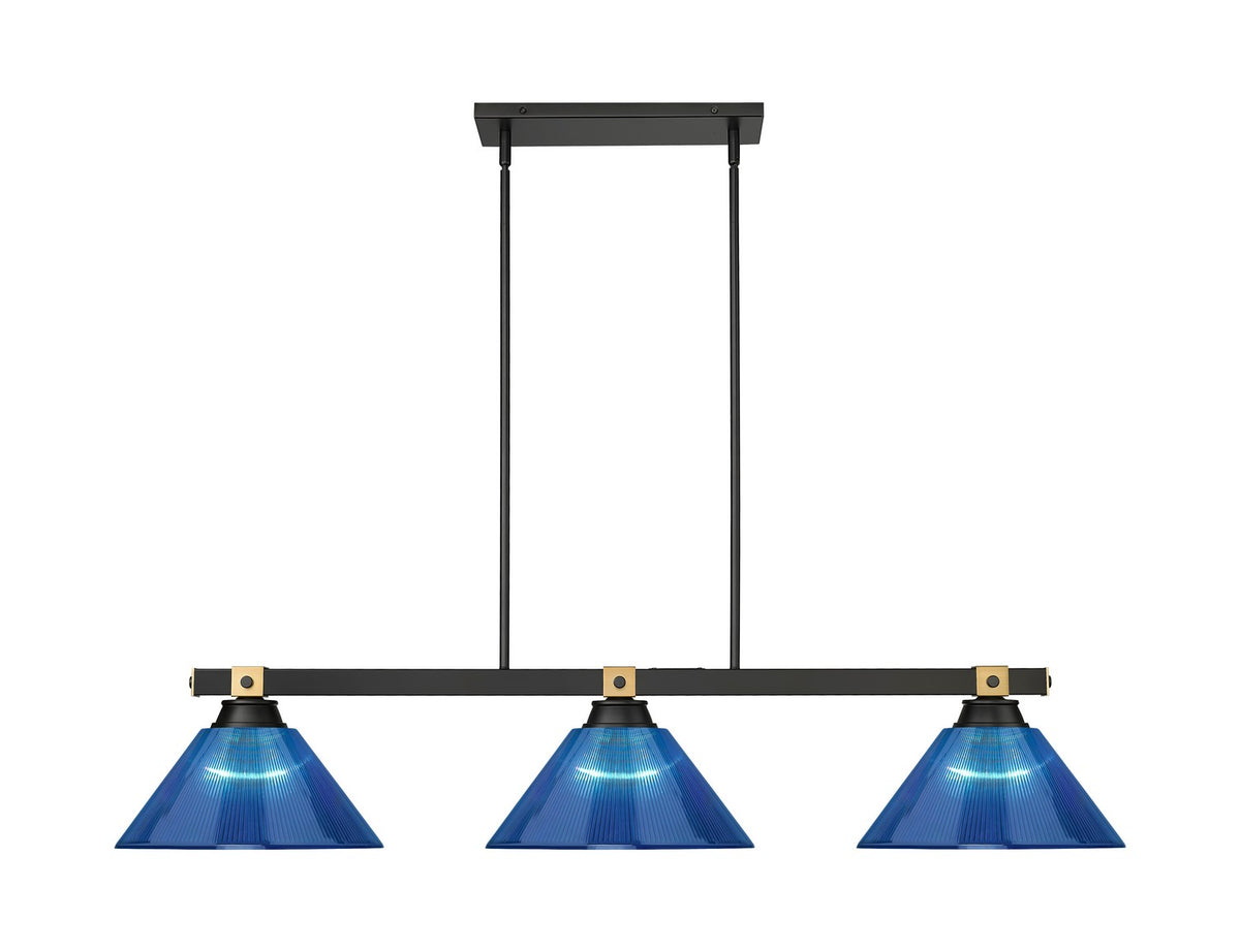 Suspension linéaire Bronte Bleu foncé, 14" – vue 2