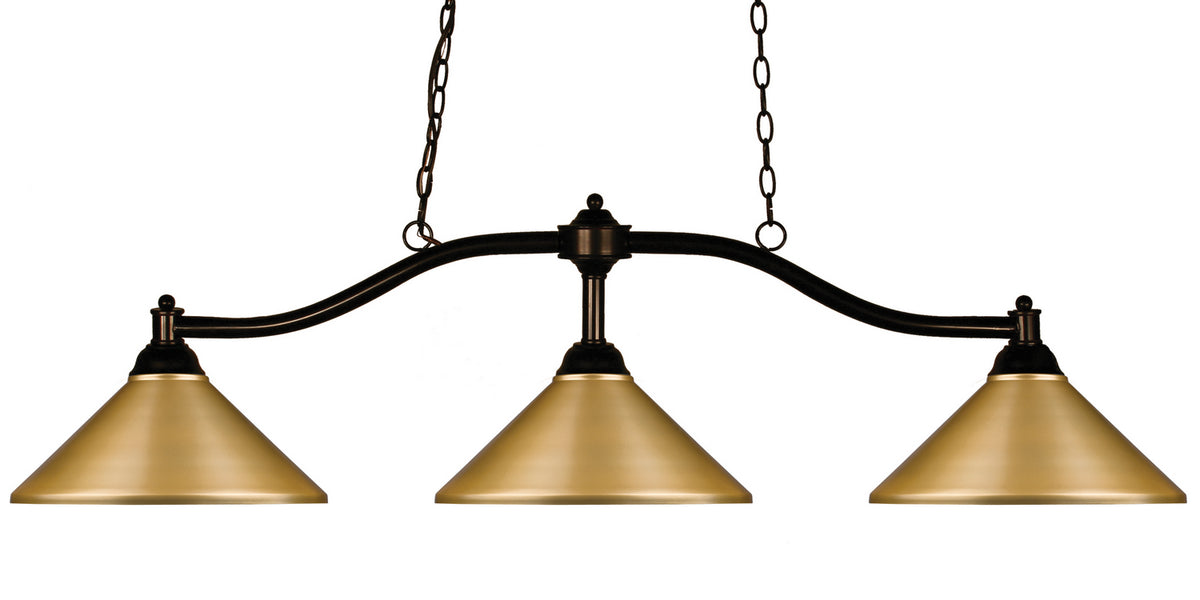 Suspension linéaire Chance Conique, Bronze, Or satiné – Z-Lite