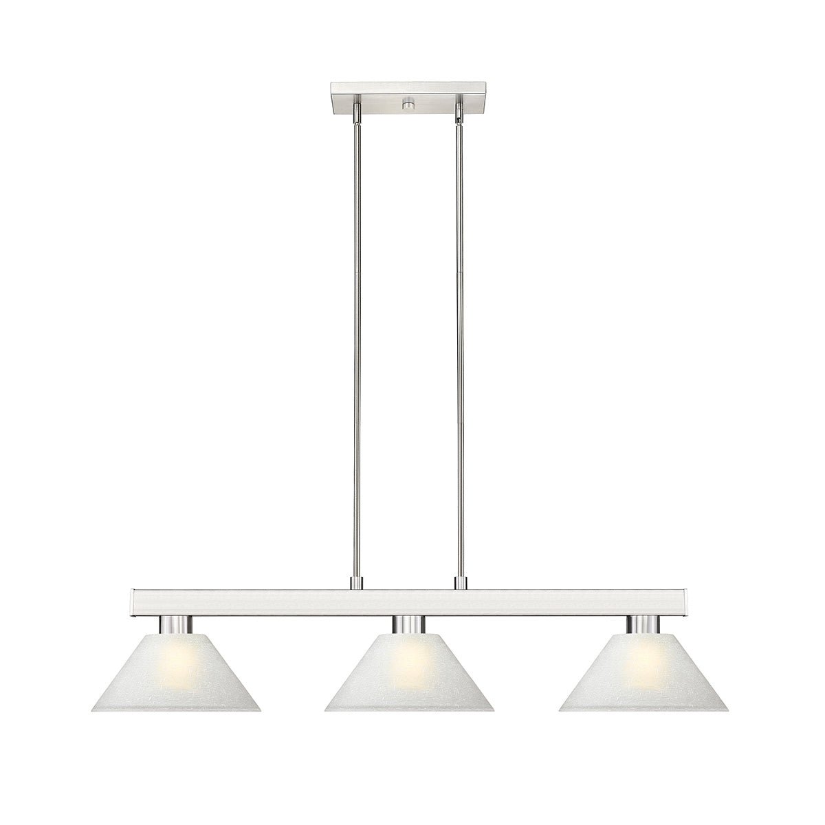 Lampe de billard Cobalt - Nickel brossé Blanc Lin (Cône) 14" by Z - Lite | Luminaires & cie