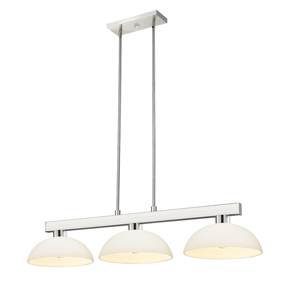 Lampe de billard Cobalt - Nickel brossé Opale mat (Dôme) 14" by Z - Lite | Luminaires & cie