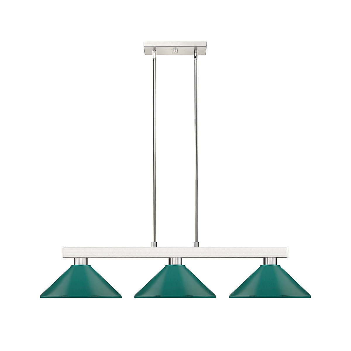 Lampe de billard Cobalt - Nickel brossé Vert foncé 14" by Z - Lite | Luminaires & cie