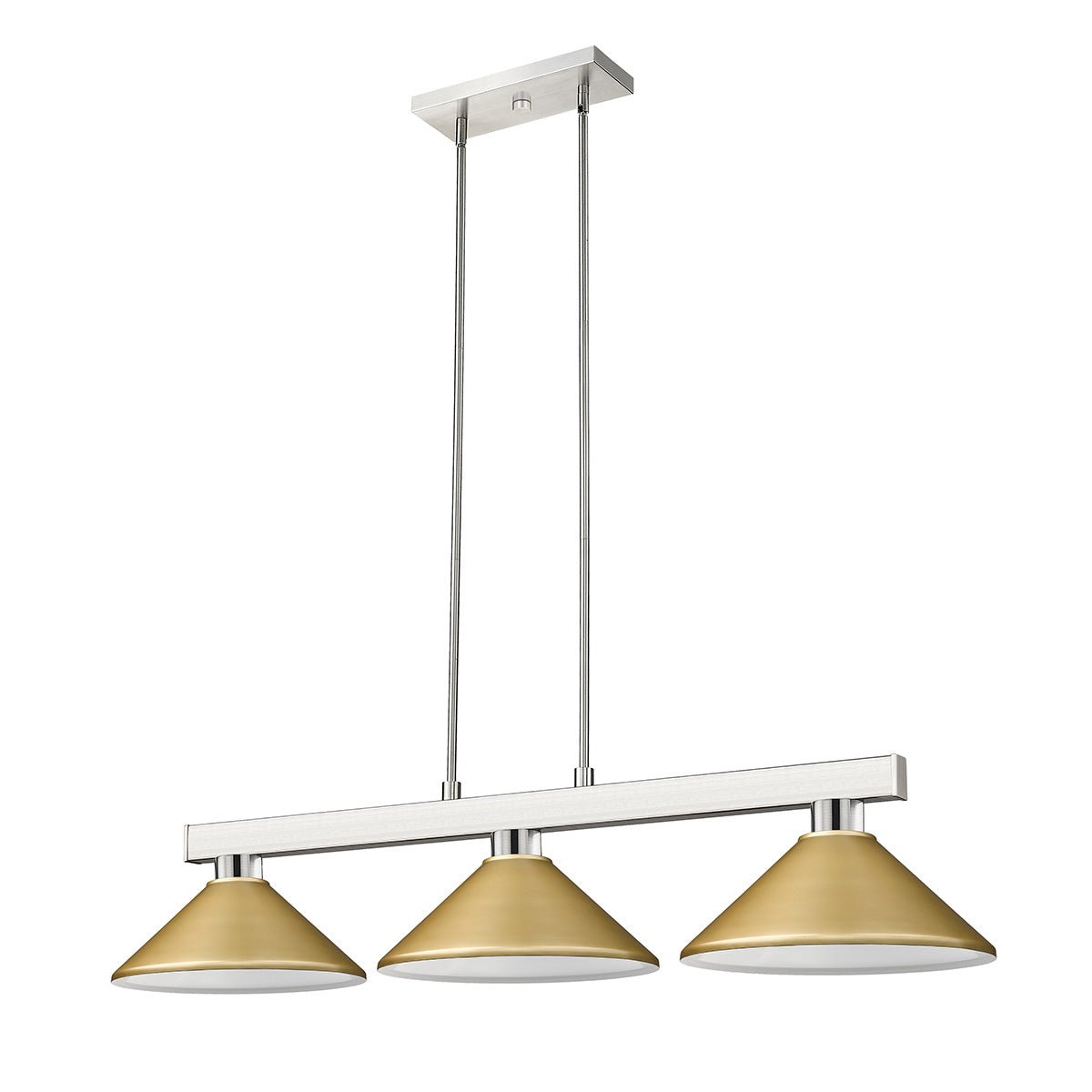 Lampe de billard Cobalt - Nickel brossé Or satiné 14" by Z - Lite | Luminaires & cie