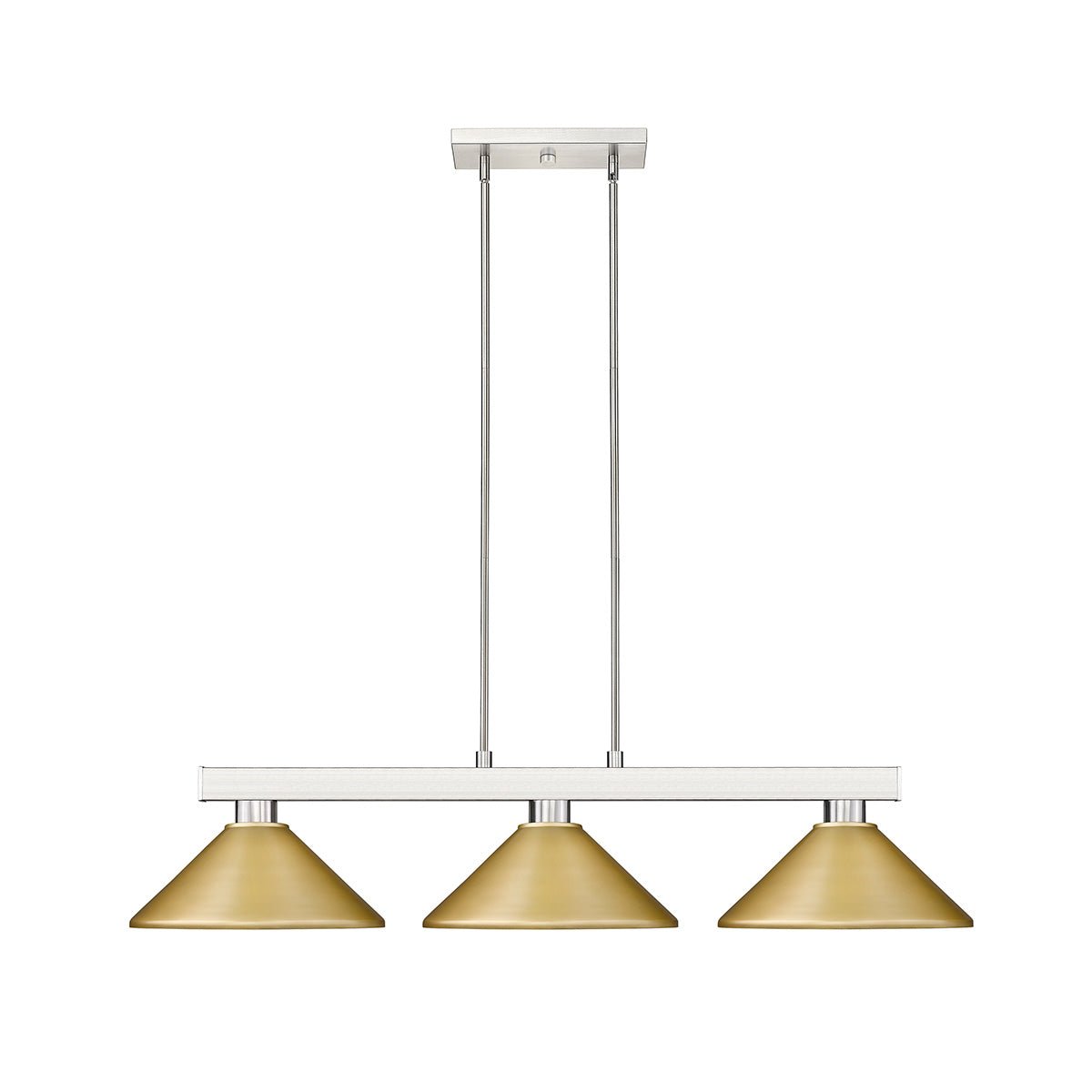 Lampe de billard Cobalt - Nickel brossé Or satiné 14" by Z - Lite | Luminaires & cie