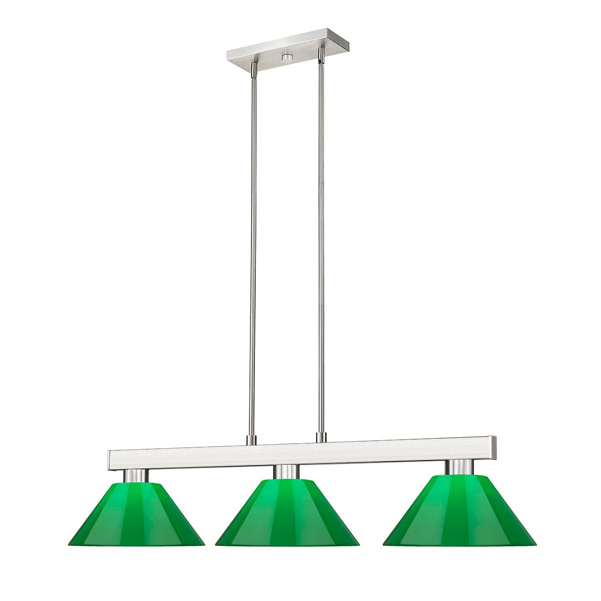 Lampe de billard Cobalt - Nickel brossé Vert 14" by Z - Lite | Luminaires & cie
