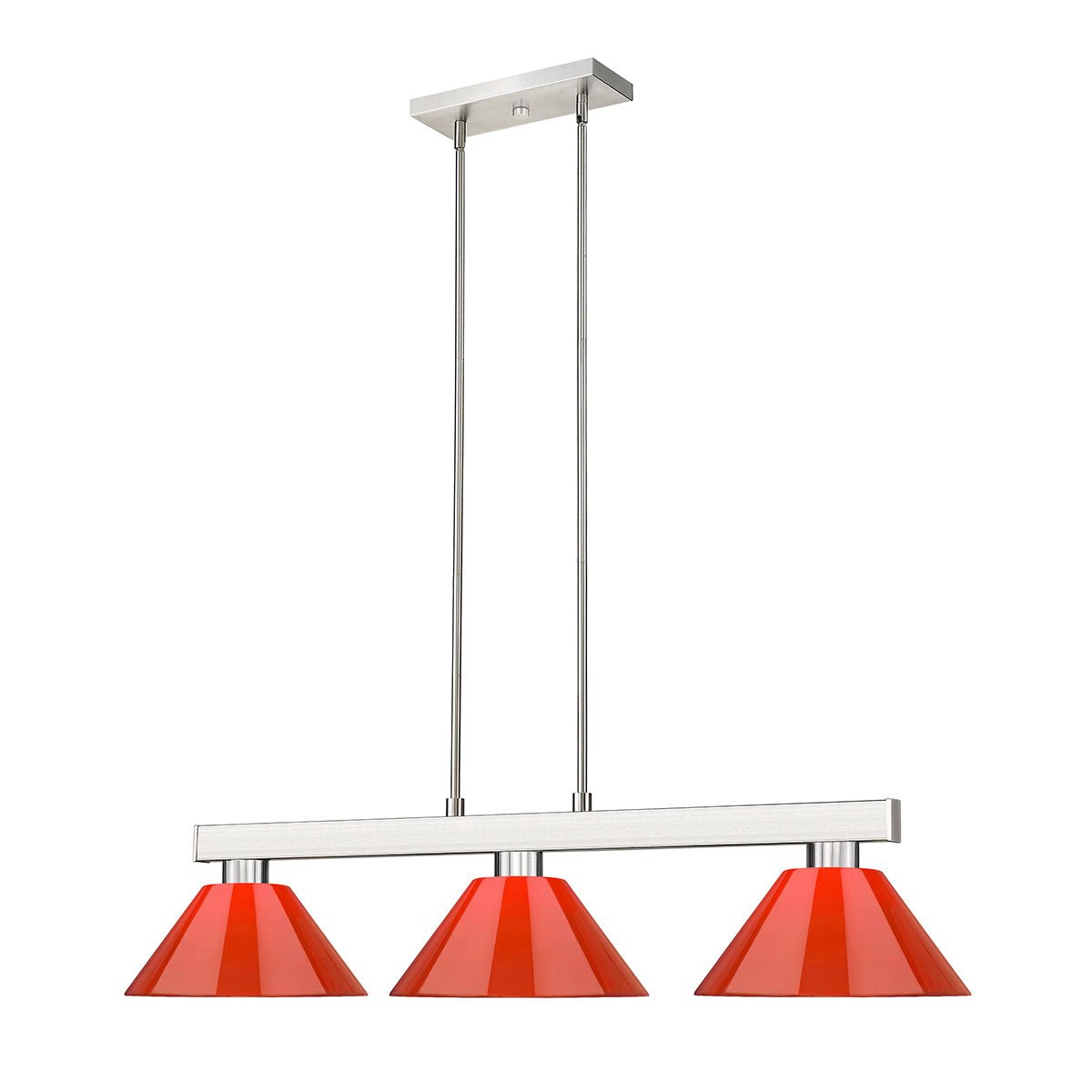 Lampe de billard Cobalt - Nickel brossé Rouge 14" by Z - Lite | Luminaires & cie