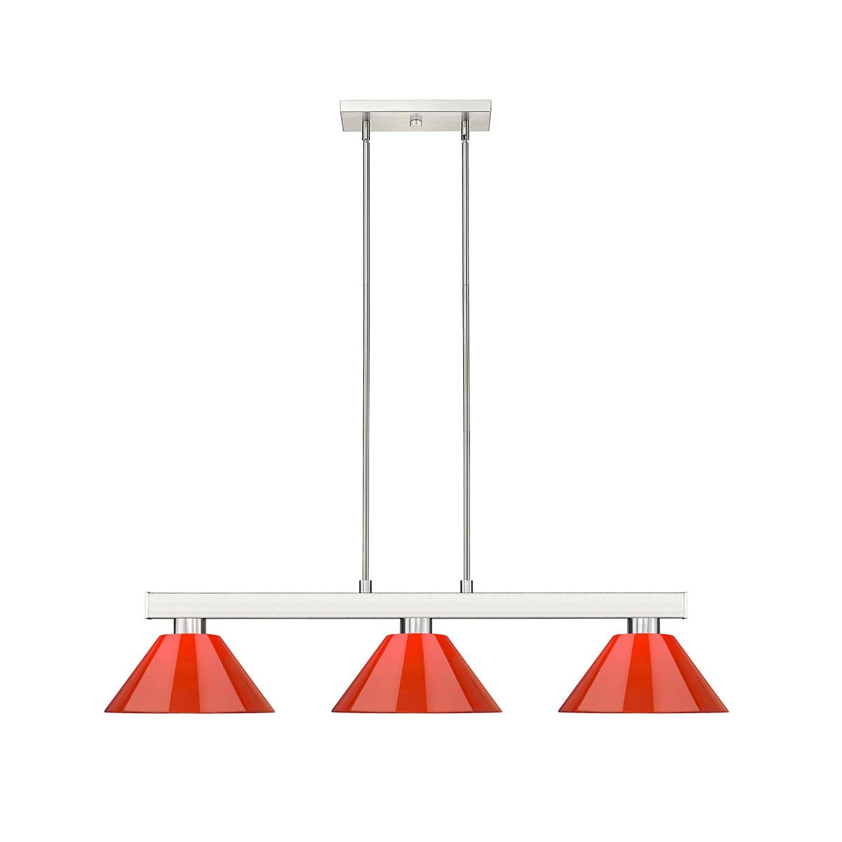 Lampe de billard Cobalt - Nickel brossé Rouge 14" by Z - Lite | Luminaires & cie