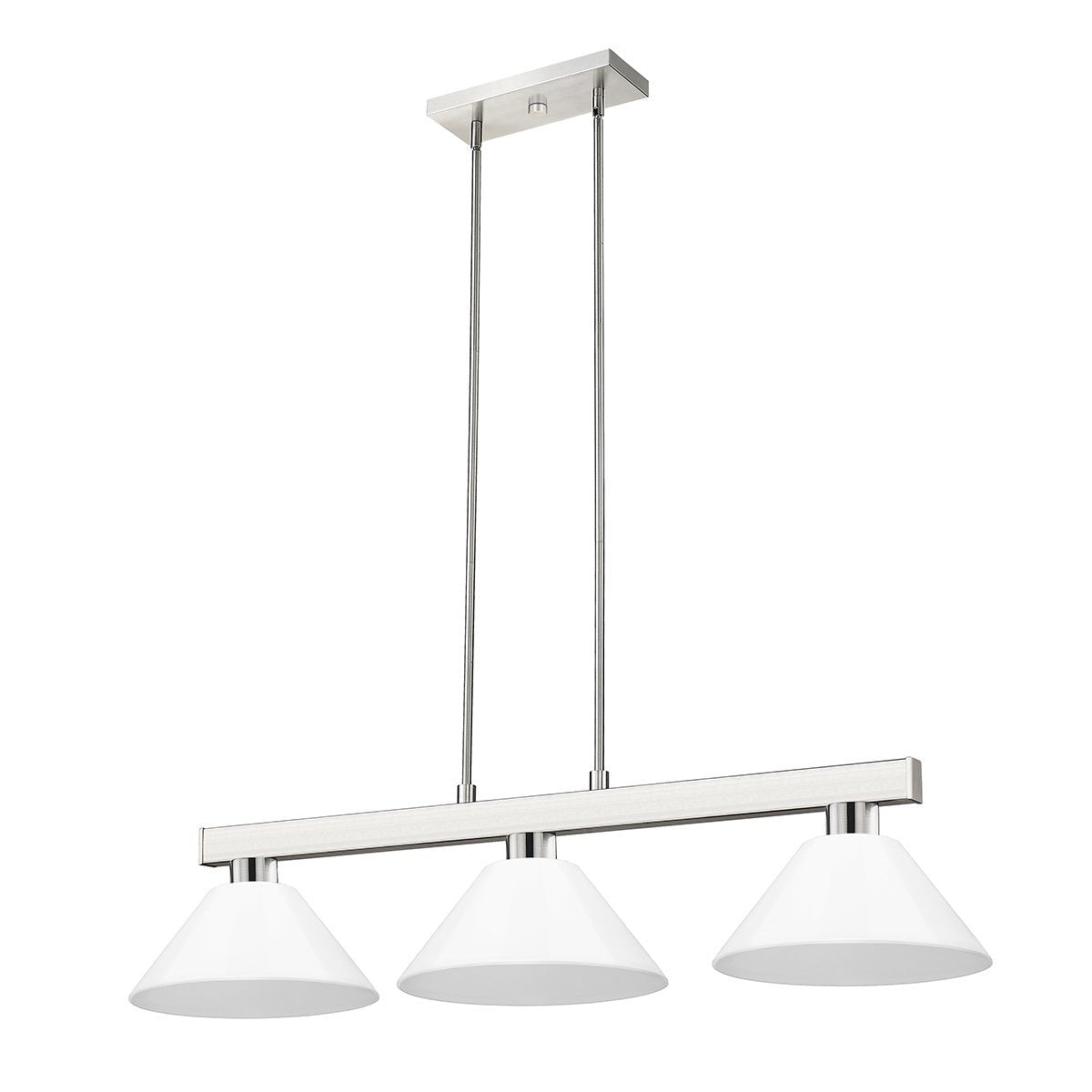 Lampe de billard Cobalt - Nickel brossé Blanc (Cône) 14" by Z - Lite | Luminaires & cie