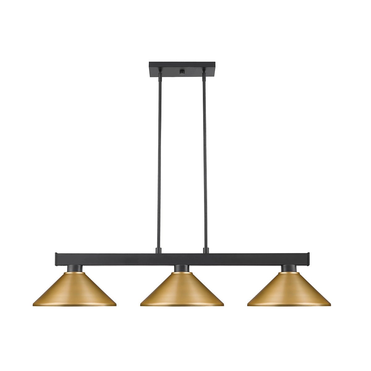 Lampe de billard Cobalt - Noir mat Or satiné 14" by Z - Lite | Luminaires & cie