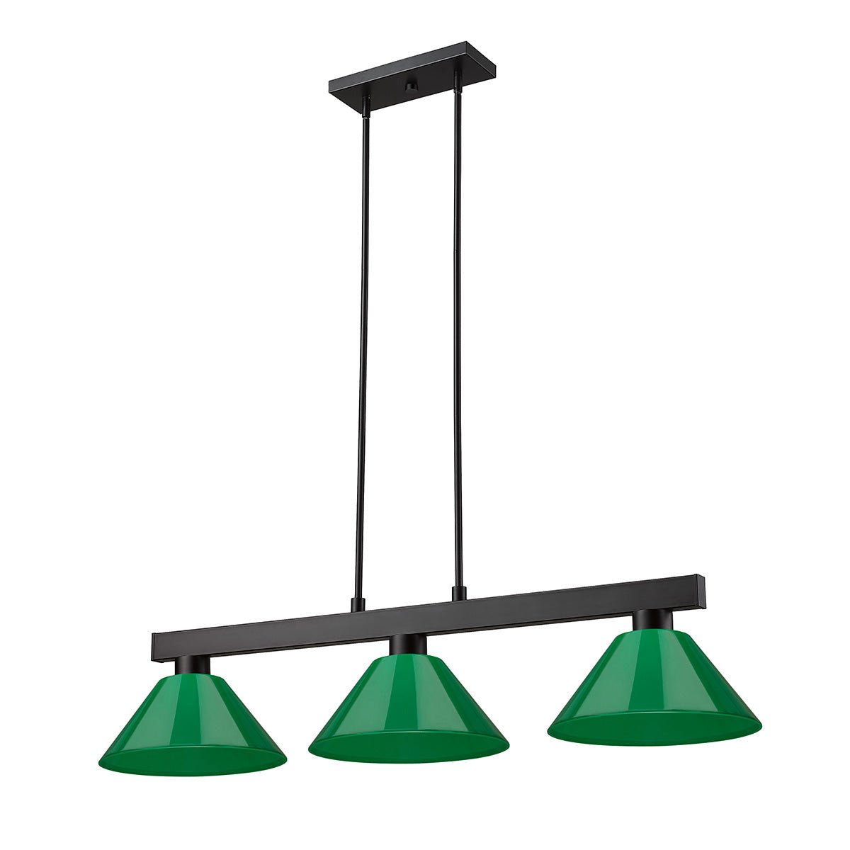 Lampe de billard Cobalt - Noir mat Vert 14" by Z - Lite | Luminaires & cie