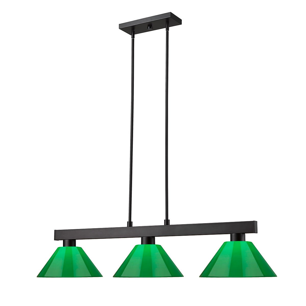 Lampe de billard Cobalt - Noir mat Vert 14" by Z - Lite | Luminaires & cie