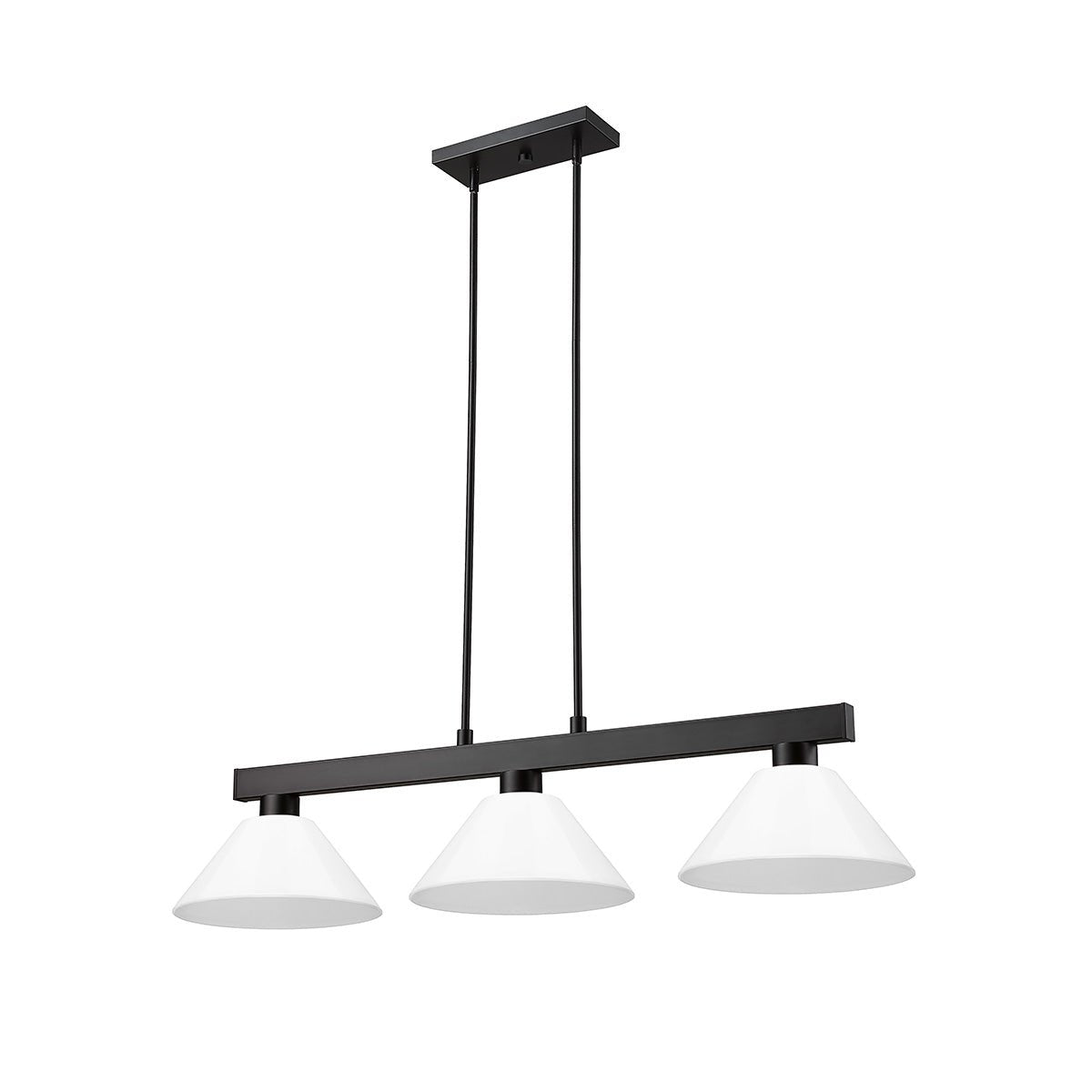 Lampe de billard Cobalt - Noir mat Blanc 14" by Z - Lite | Luminaires & cie