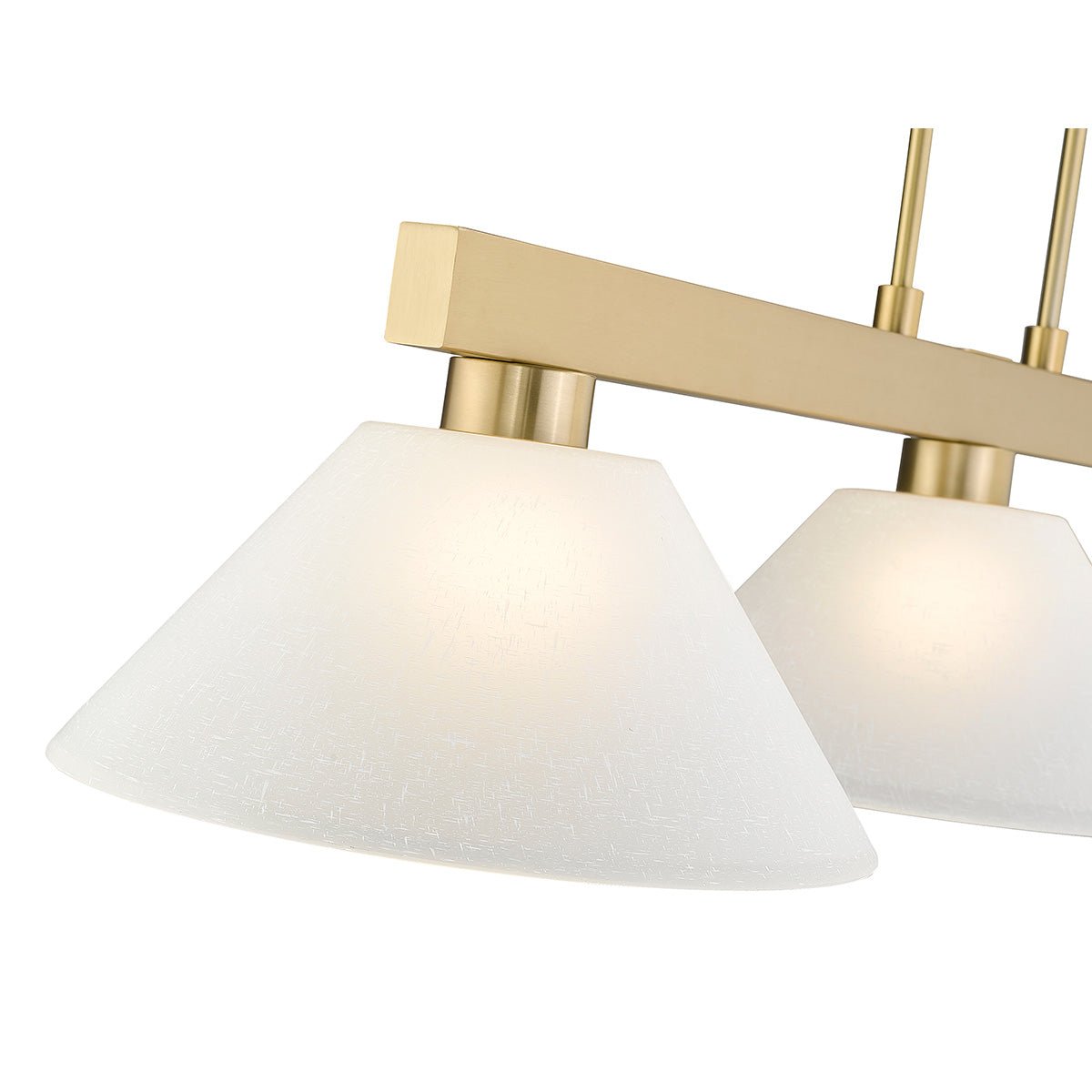Lampe de billard Cobalt - Or moderne Blanc Lin (Cône) 14 1/4" by Z - Lite | Luminaires & cie