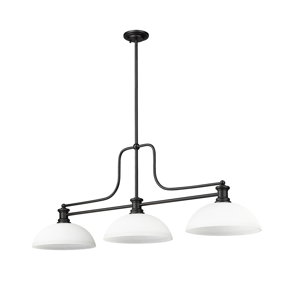 Lampe de billard Melange - Noir mat Opale mat (Dôme) by Z - Lite | Luminaires & cie