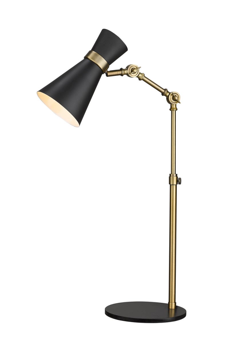 Lampe de bureau Soriano - Noir mat + Laiton patrimoine by Z-Lite | Luminaires & cie