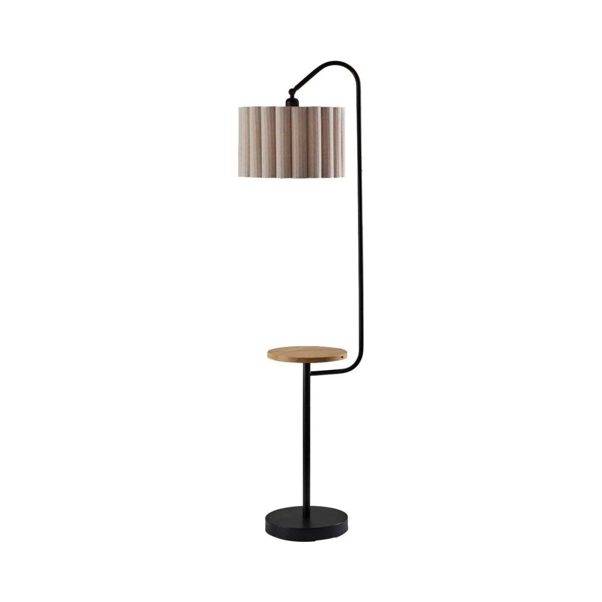 Lampe de plancher Caldwell - Bois noir et naturel by Adesso | Luminaires & cie