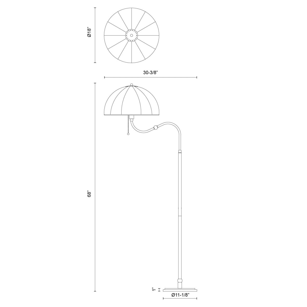 Lampe de plancher Crosby - Or brossé by Alora Lighting | Luminaires & cie