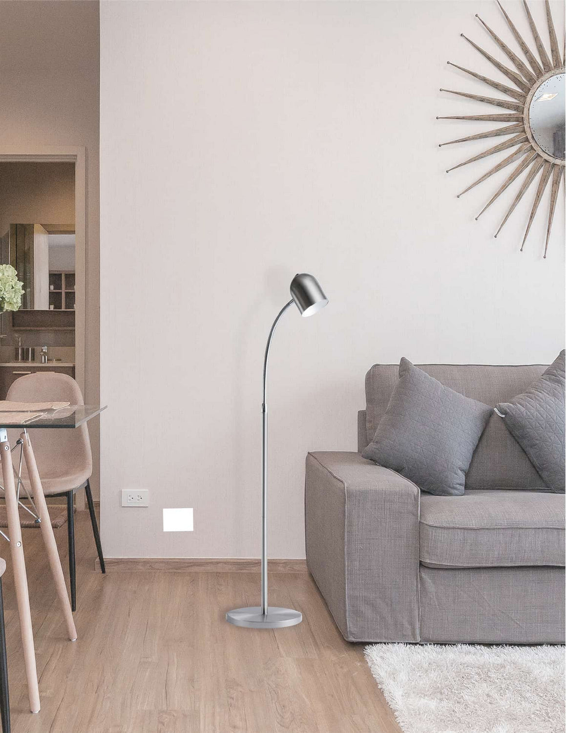 Lampe sur pied 123LEDF Chrome satiné – vue 2
