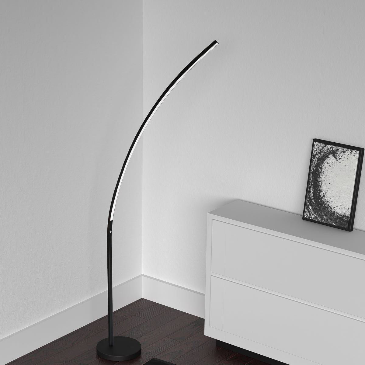 Lampe sur pied à arc Noir / Noir mat – vue 2