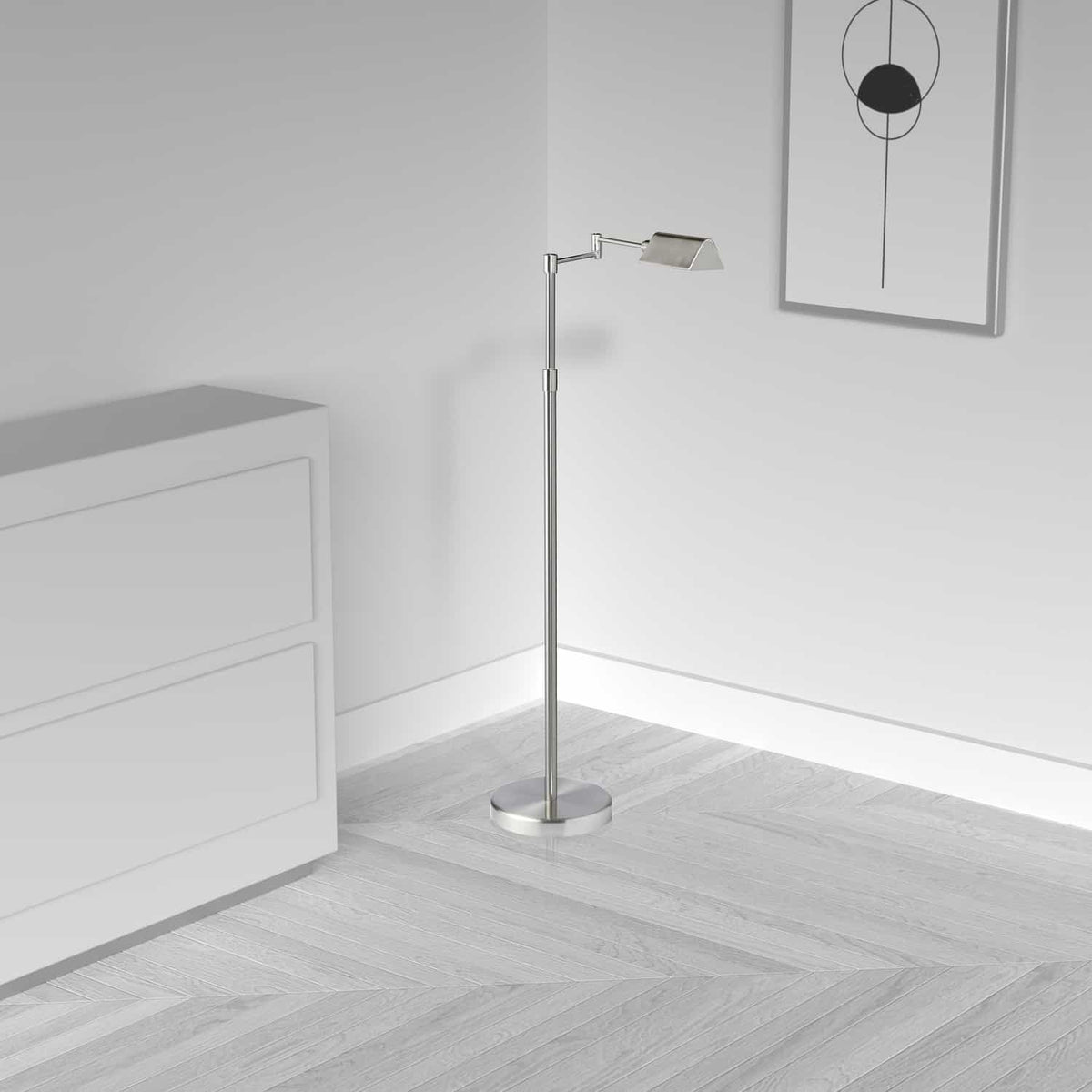 Lampe sur pied 9257LEDF Nickel satiné – vue 2